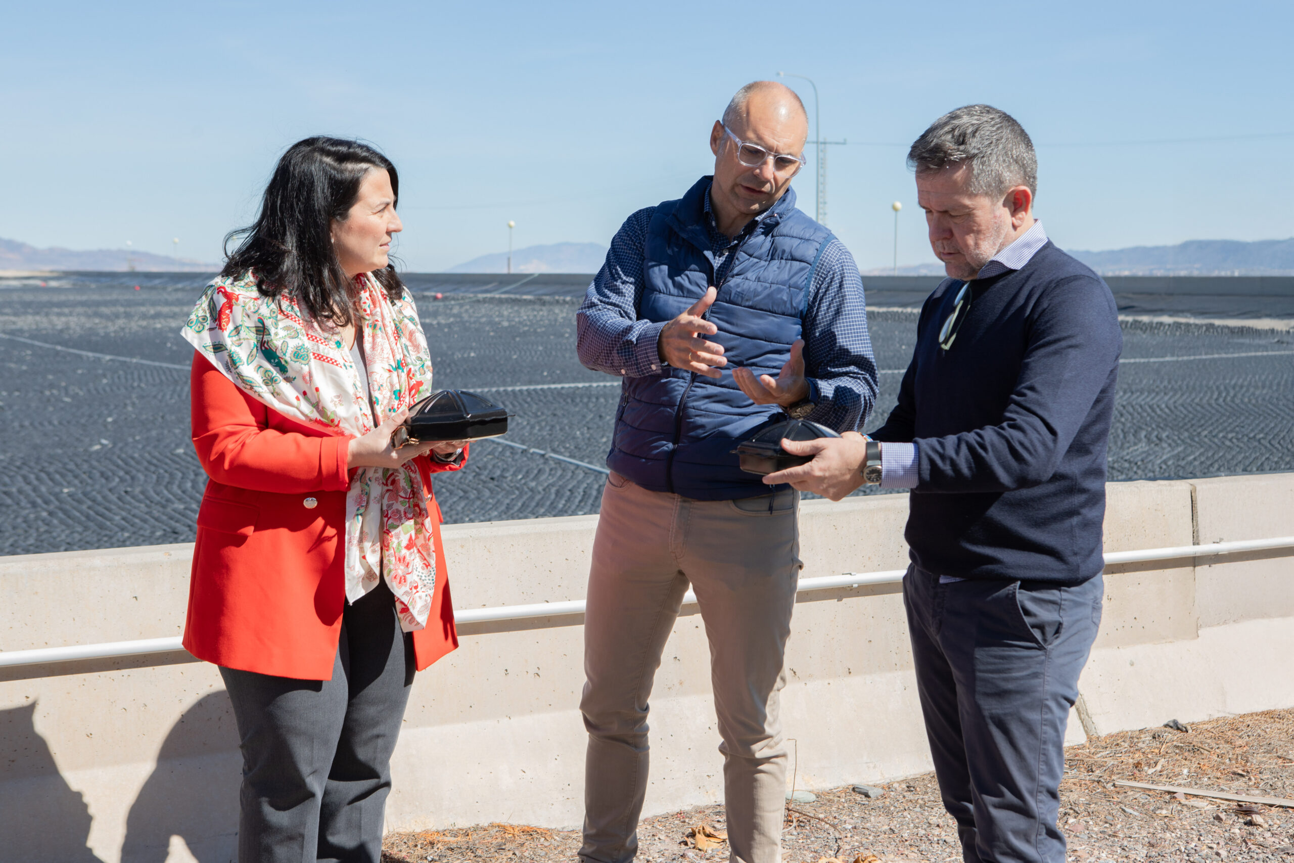 La Comunidad de Regantes de Lorca visita la balsa de La Jeresa para conocer los avances del proyecto europeo LIFE H2OLOCK